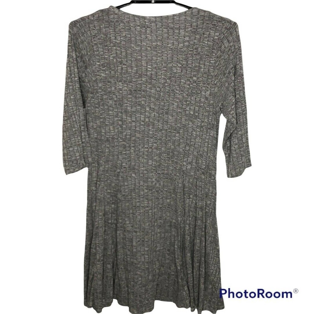 Torrid Womens Dress Size 2X Soft Plush Light Grey Ribbed Fluted Scoop Neck - Picture 4 of 9